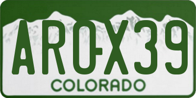 CO license plate AROX39