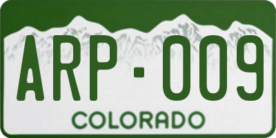 CO license plate ARP009