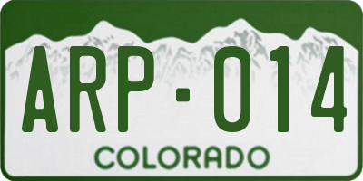CO license plate ARP014