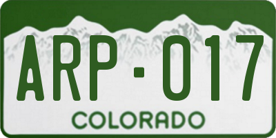 CO license plate ARP017