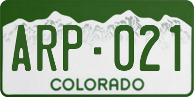 CO license plate ARP021