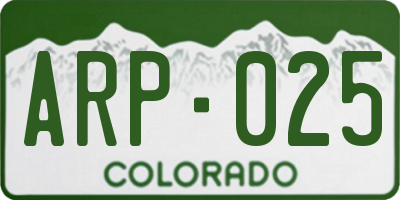 CO license plate ARP025