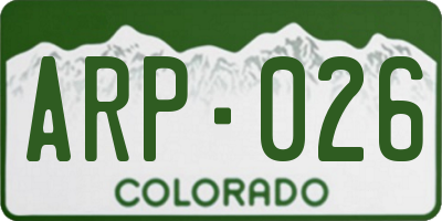 CO license plate ARP026