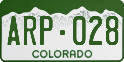 CO license plate ARP028