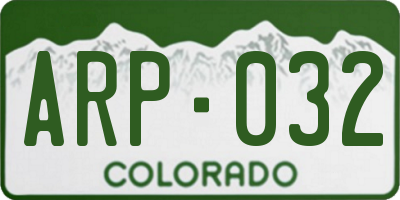 CO license plate ARP032