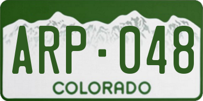 CO license plate ARP048