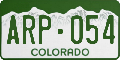 CO license plate ARP054