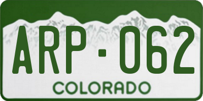 CO license plate ARP062
