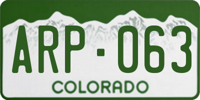 CO license plate ARP063