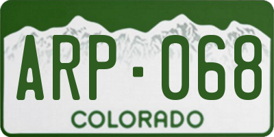CO license plate ARP068