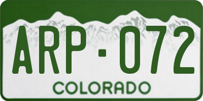 CO license plate ARP072