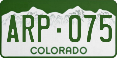 CO license plate ARP075