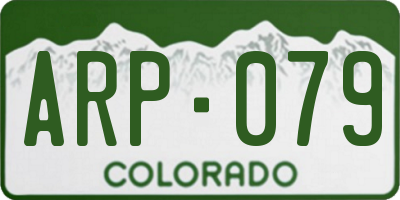 CO license plate ARP079