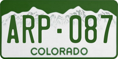 CO license plate ARP087