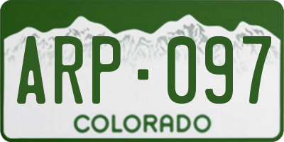 CO license plate ARP097