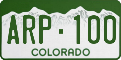CO license plate ARP100