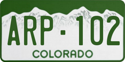 CO license plate ARP102