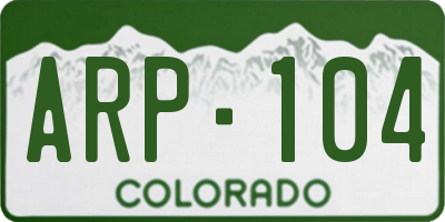 CO license plate ARP104