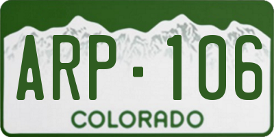 CO license plate ARP106