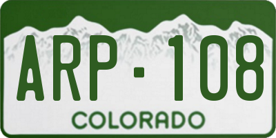 CO license plate ARP108