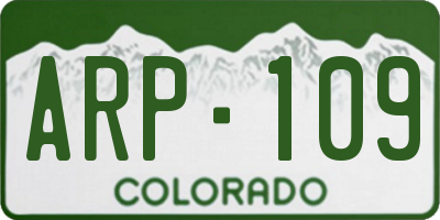 CO license plate ARP109