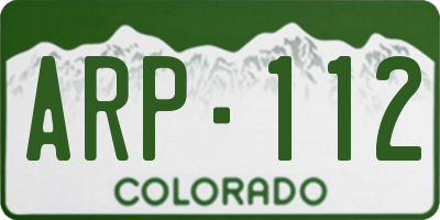 CO license plate ARP112