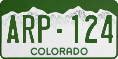 CO license plate ARP124
