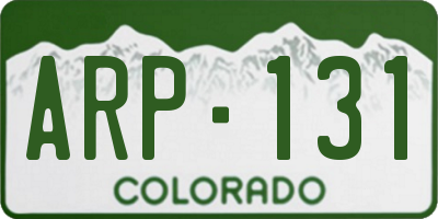 CO license plate ARP131