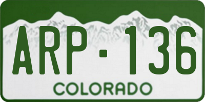 CO license plate ARP136