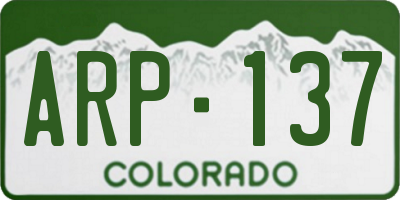CO license plate ARP137