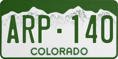 CO license plate ARP140