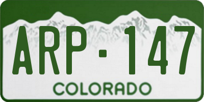 CO license plate ARP147