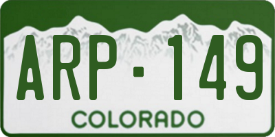 CO license plate ARP149