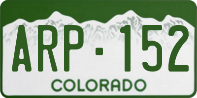 CO license plate ARP152