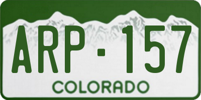 CO license plate ARP157
