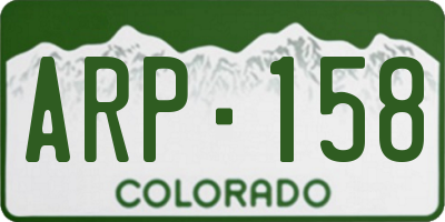 CO license plate ARP158