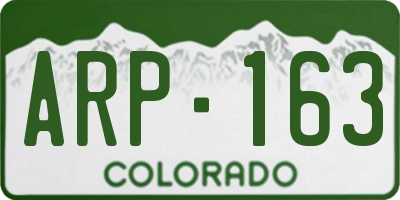 CO license plate ARP163