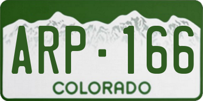 CO license plate ARP166