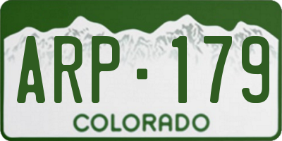 CO license plate ARP179