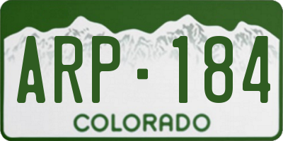 CO license plate ARP184