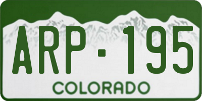 CO license plate ARP195