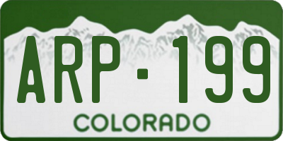CO license plate ARP199