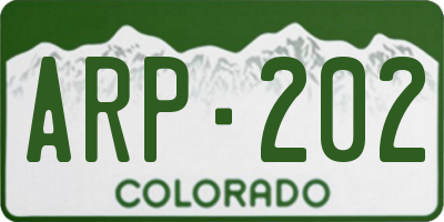 CO license plate ARP202