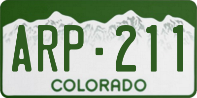 CO license plate ARP211