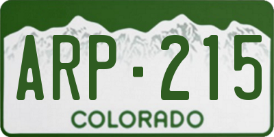 CO license plate ARP215