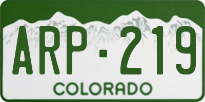 CO license plate ARP219