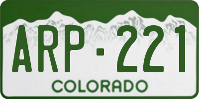 CO license plate ARP221