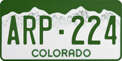 CO license plate ARP224