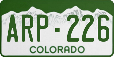 CO license plate ARP226
