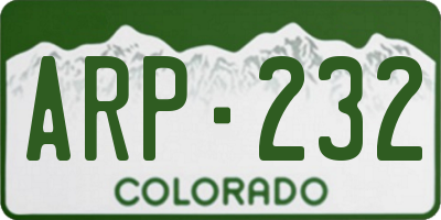 CO license plate ARP232